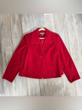 Josephine Chaus Single Button Red Blazer Size 14